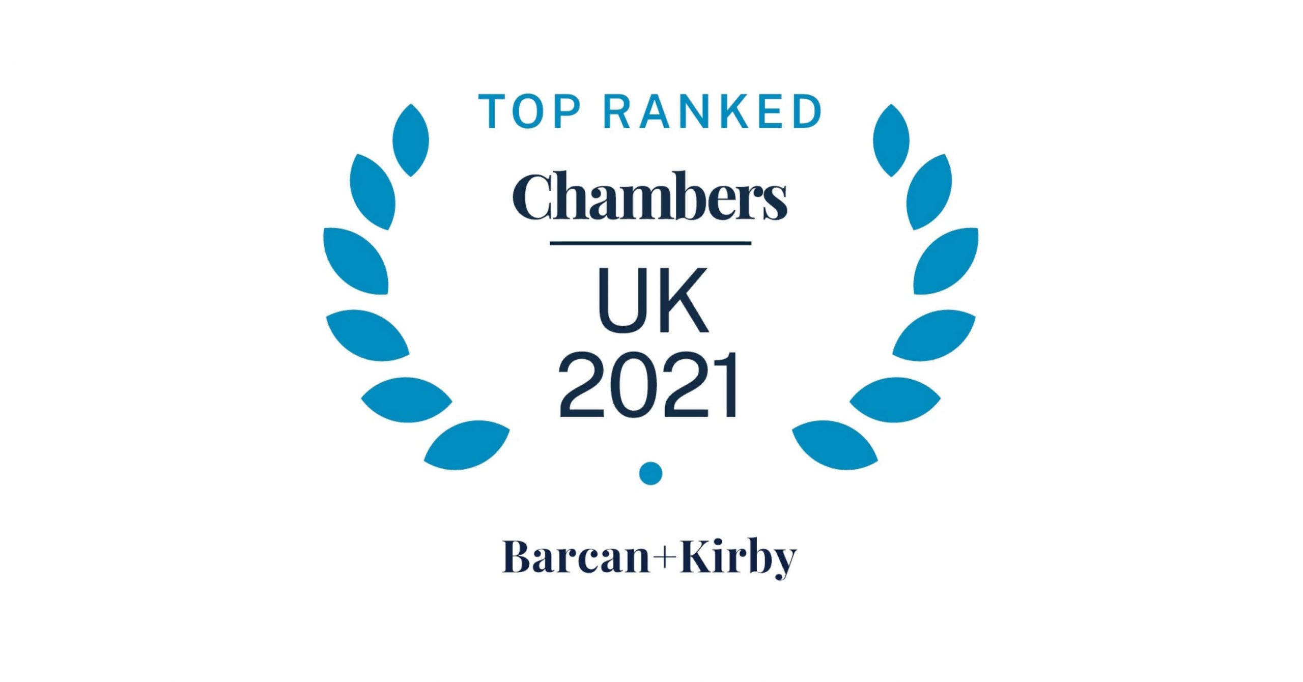 Top Ranked Chambers UK 2021 Barcan+Kirby