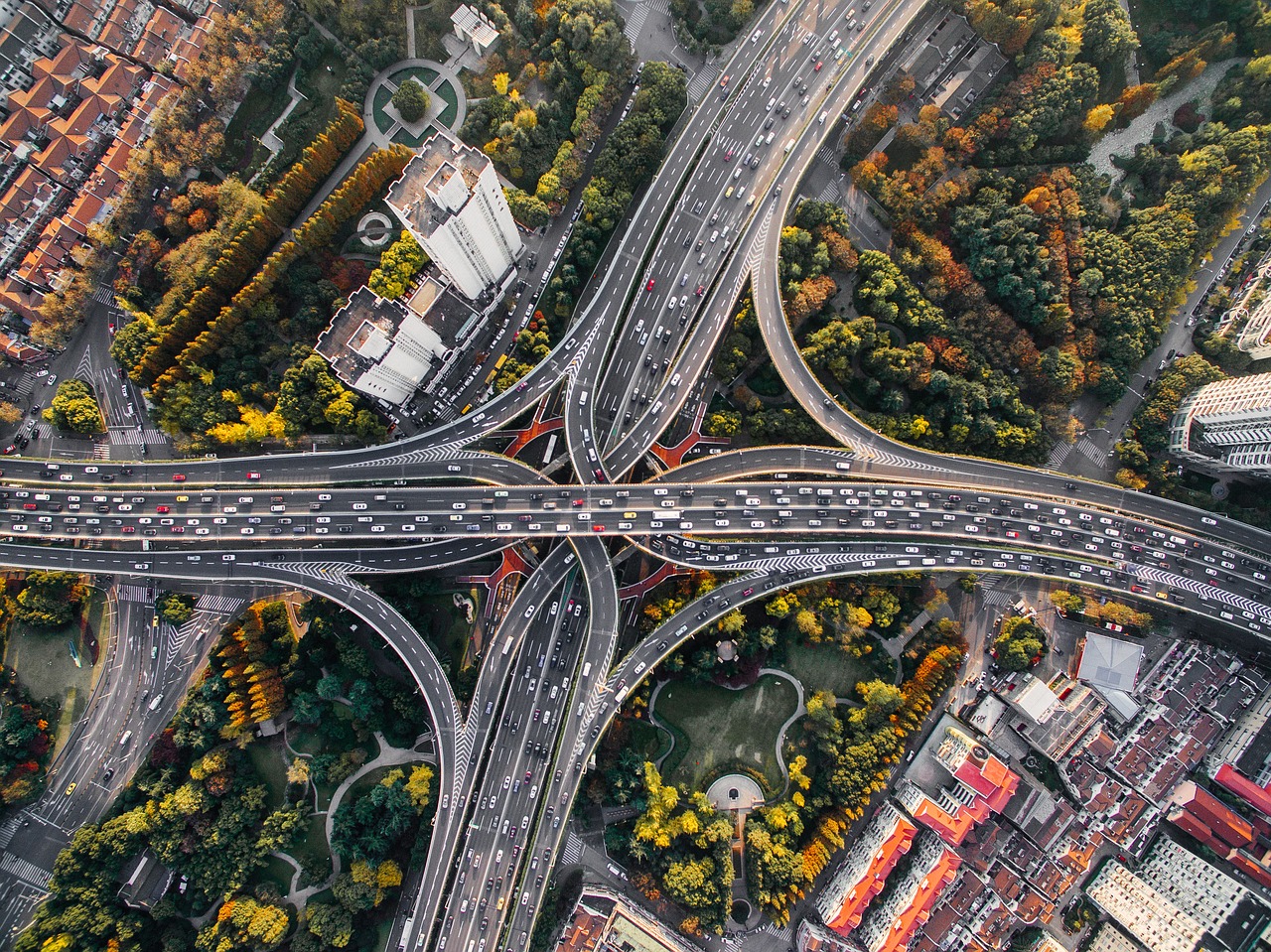 aerial-view-of-busy-highway