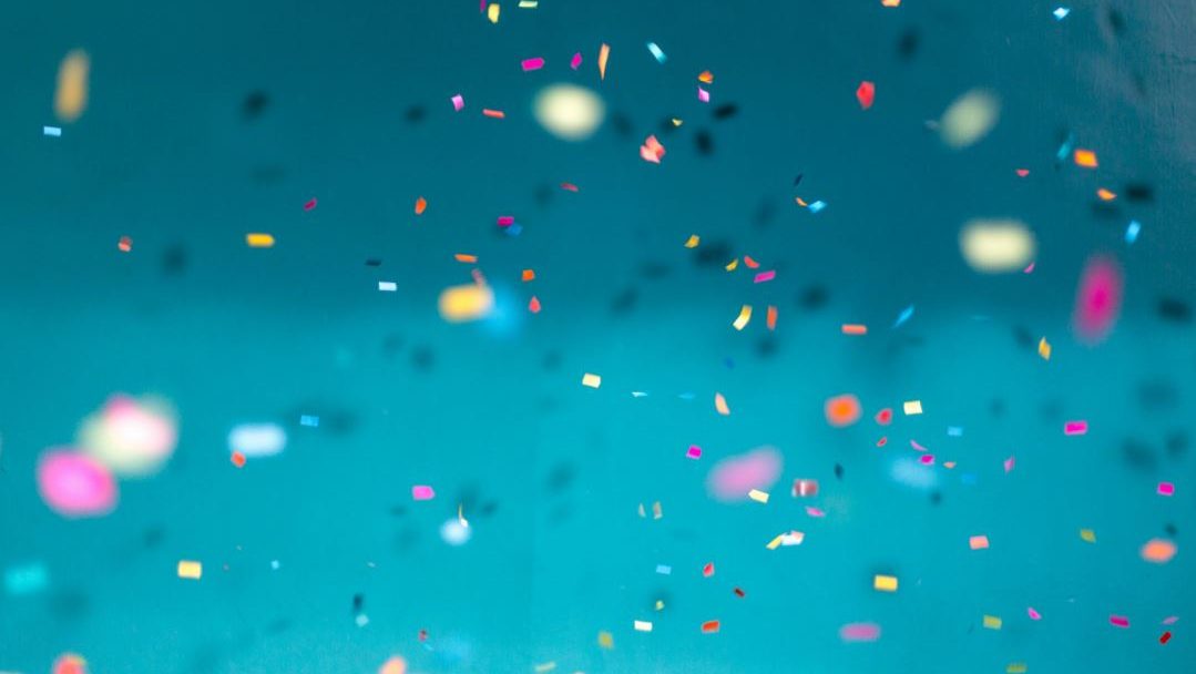 Blue and pink celebration confetti