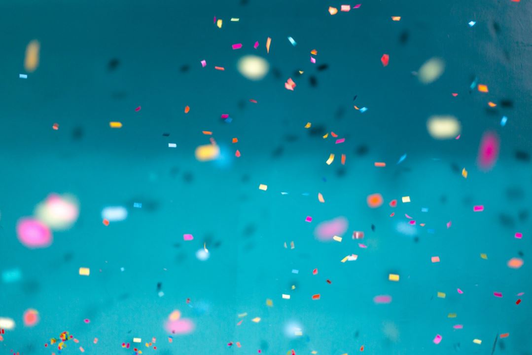 Blue and pink celebration confetti